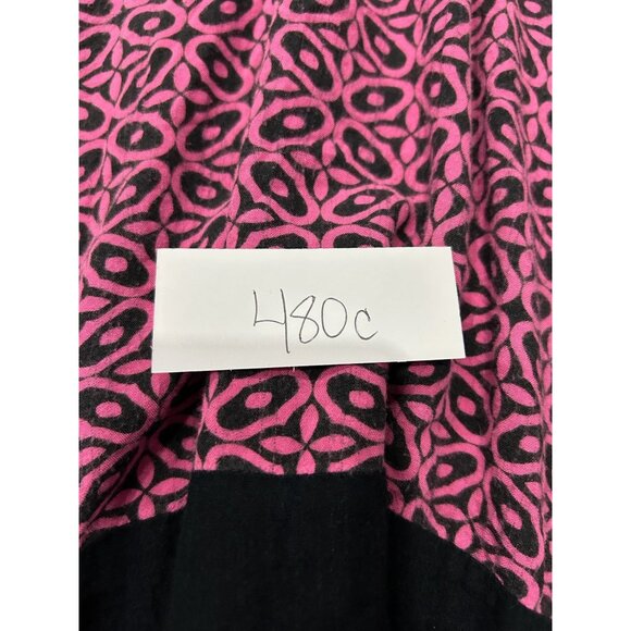 Pink & Black Geometric Patterned Loose-Fit Dress With Asymmetrical Hem - Picture 6 of 6